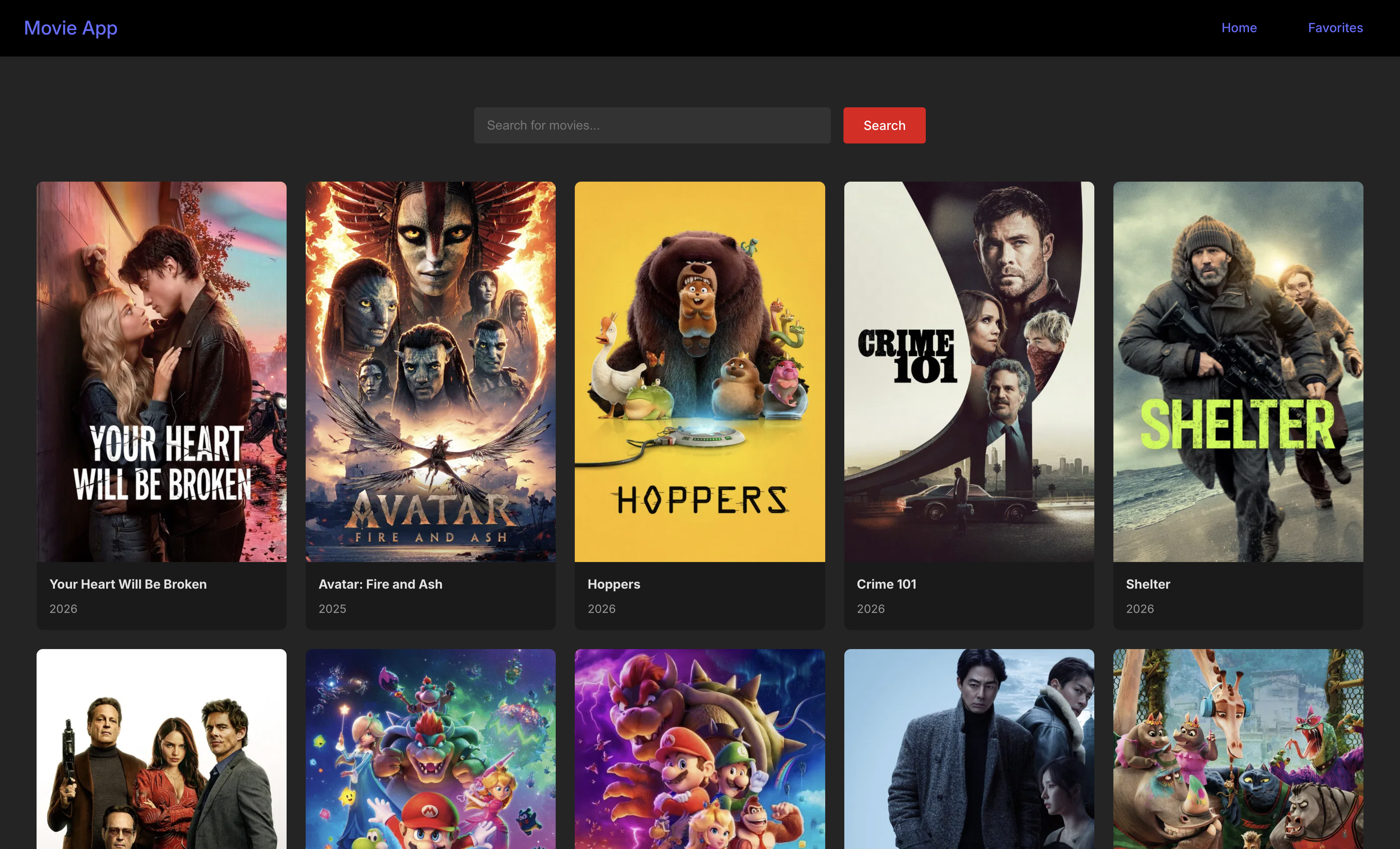 Image d'illustration de mon application de recherche de film